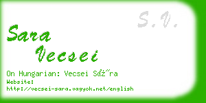 sara vecsei business card